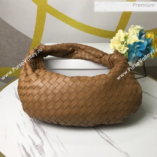 Bottega Veneta Medium BV Jodie Woven Lambskin Hobo Bag Brown 2020 (MS-0011328)