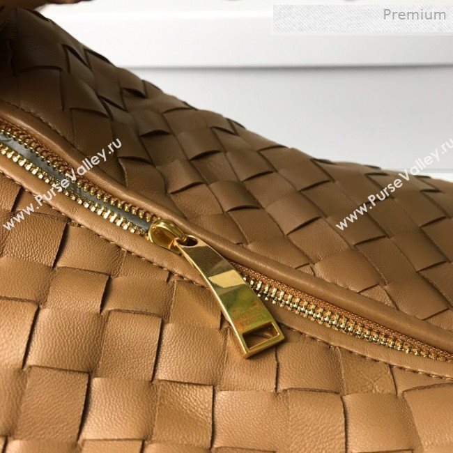 Bottega Veneta Medium BV Jodie Woven Lambskin Hobo Bag Brown 2020 (MS-0011328)