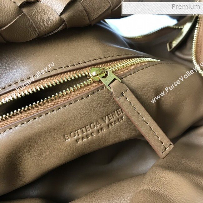 Bottega Veneta Medium BV Jodie Woven Lambskin Hobo Bag Brown 2020 (MS-0011328)