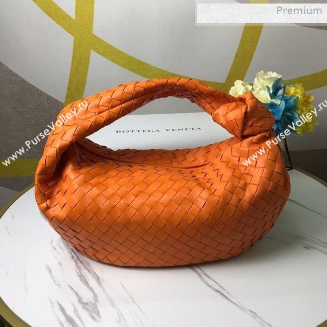 Bottega Veneta Medium BV Jodie Woven Lambskin Hobo Bag Orange 2020 (MS-0011331)