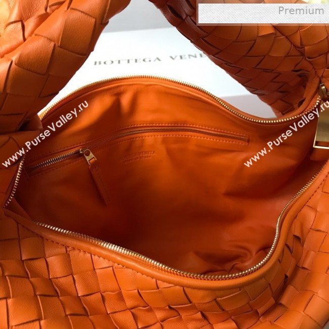 Bottega Veneta Medium BV Jodie Woven Lambskin Hobo Bag Orange 2020 (MS-0011331)