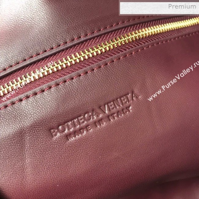 Bottega Veneta Medium BV Jodie Woven Lambskin Hobo Bag Burgundy 2020 (MS-0011330)