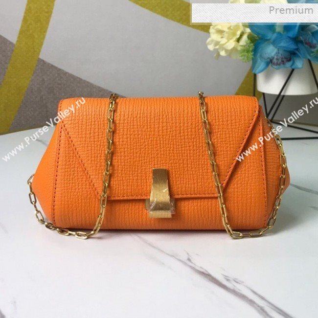 Bottega Veneta Grained Calfskin Mini BV Angle Chain Bag Orange 2019 (MS-0011333)