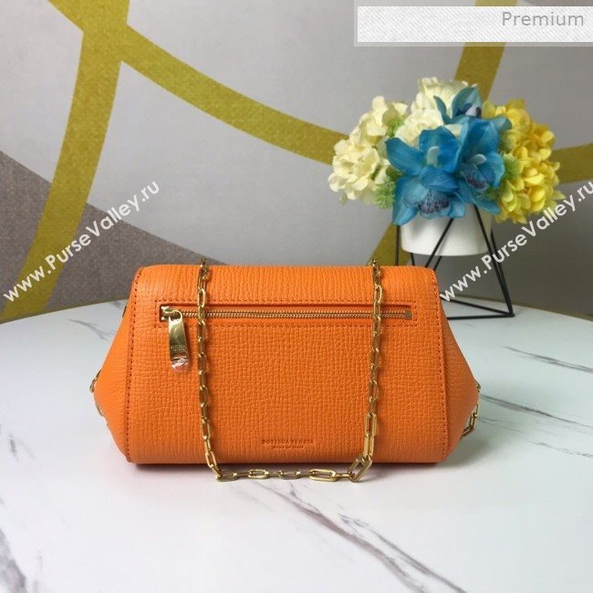 Bottega Veneta Grained Calfskin Mini BV Angle Chain Bag Orange 2019 (MS-0011333)