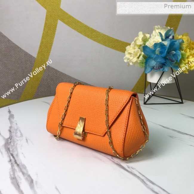 Bottega Veneta Grained Calfskin Mini BV Angle Chain Bag Orange 2019 (MS-0011333)