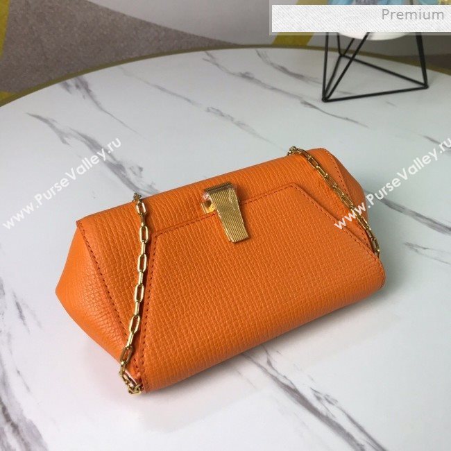Bottega Veneta Grained Calfskin Mini BV Angle Chain Bag Orange 2019 (MS-0011333)