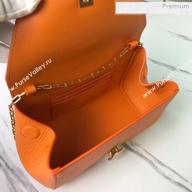 Bottega Veneta Grained Calfskin Mini BV Angle Chain Bag Orange 2019 (MS-0011333)