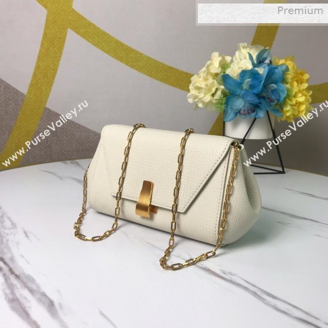 Bottega Veneta Grained Calfskin Mini BV Angle Chain Bag White 2019 (MS-0011334)