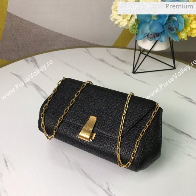 Bottega Veneta Grained Calfskin Mini BV Angle Chain Bag Black 2019 (MS-0011335)