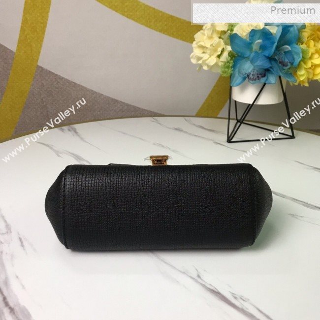 Bottega Veneta Grained Calfskin Mini BV Angle Chain Bag Black 2019 (MS-0011335)