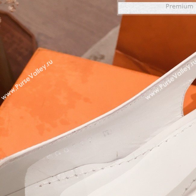 Louis Vuitton Madeleine Patent Leather Square LV Slingback Pumps White 2020 (KL-0011406)