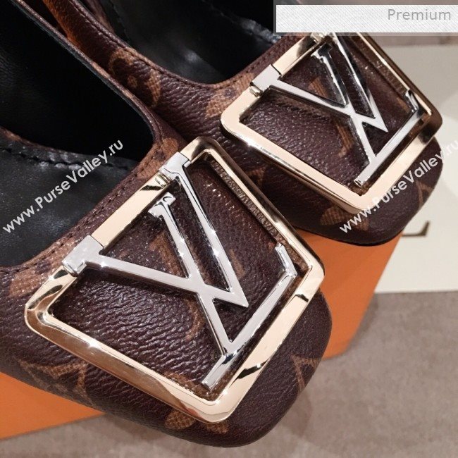 Louis Vuitton Madeleine Monogram Canvas Square LV Pumps 7.5cm Heel 2020 (KL-0011410)