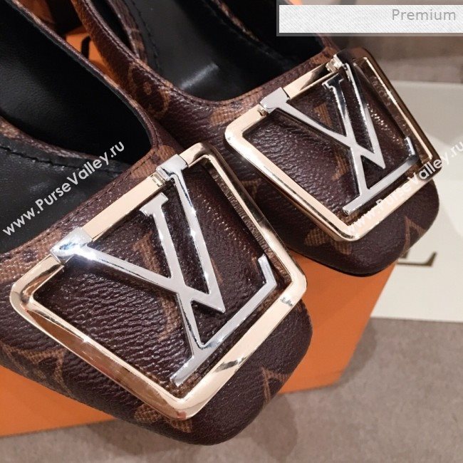 Louis Vuitton Madeleine Monogram Canvas Square LV Pumps 5.5cm Heel 2020 (KL-0011409)