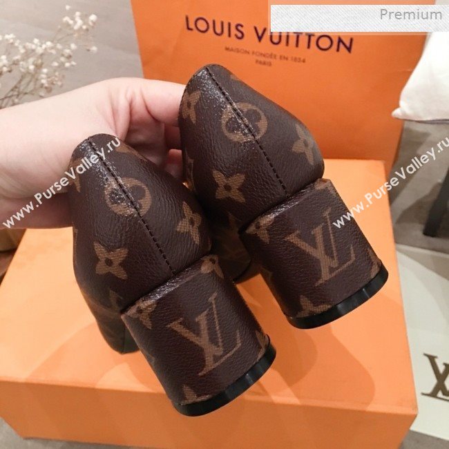 Louis Vuitton Madeleine Monogram Canvas Square LV Pumps 5.5cm Heel 2020 (KL-0011409)