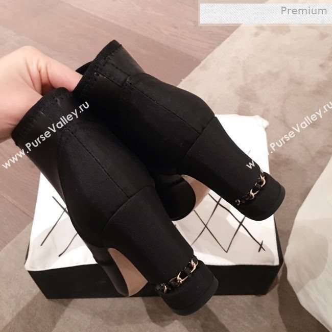 Chanel Stitching Lambskin Heel Short Boots Black 2019 (KL-0011412)
