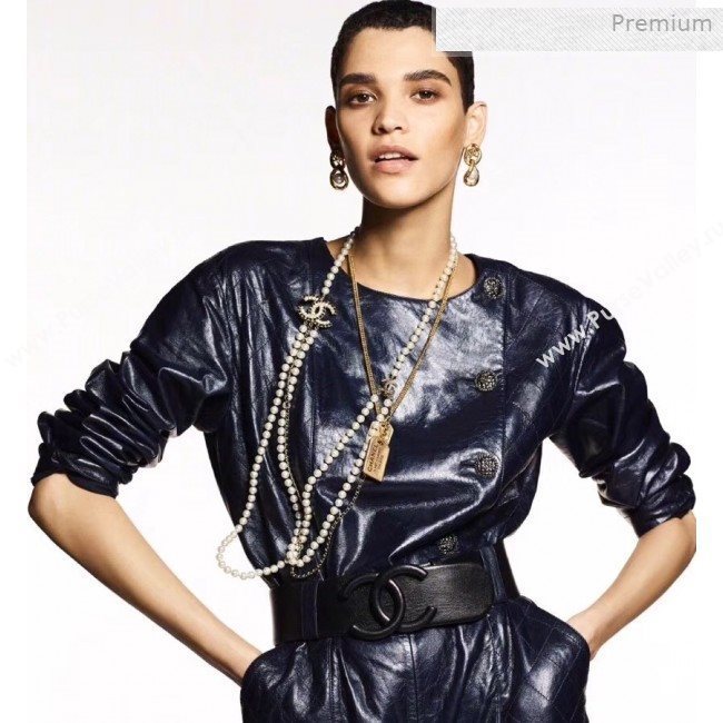 Chanel Pearl Leather Long Necklace AB2967 2019 (YF-0011416)