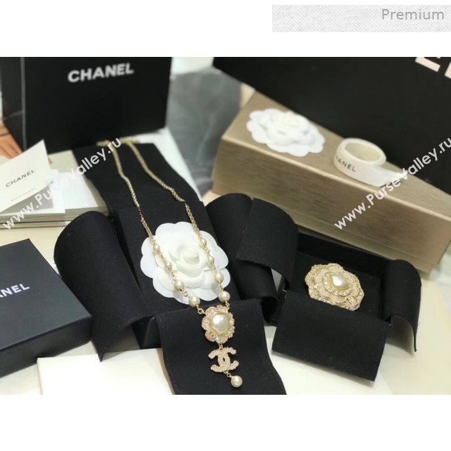 Chanel Crystal Bloom CC Pendant Long Necklace 2019 (YF-0011415)