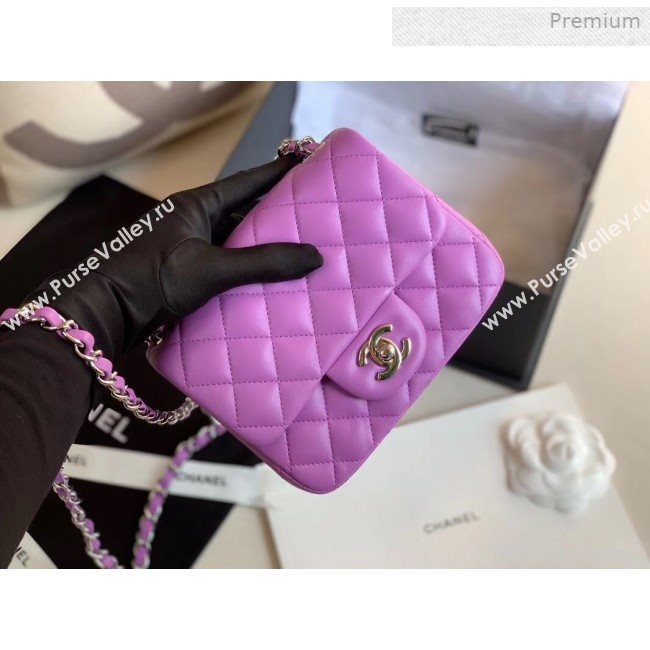 Chanel Quilted Lambskin Classic Mini Flap Bag Purple 2019 (XING-0011501)