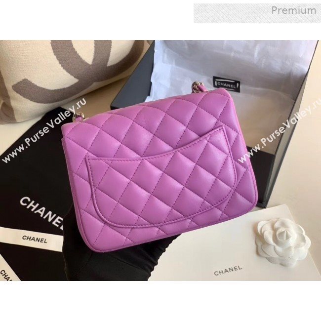 Chanel Quilted Lambskin Classic Mini Flap Bag Purple 2019 (XING-0011501)