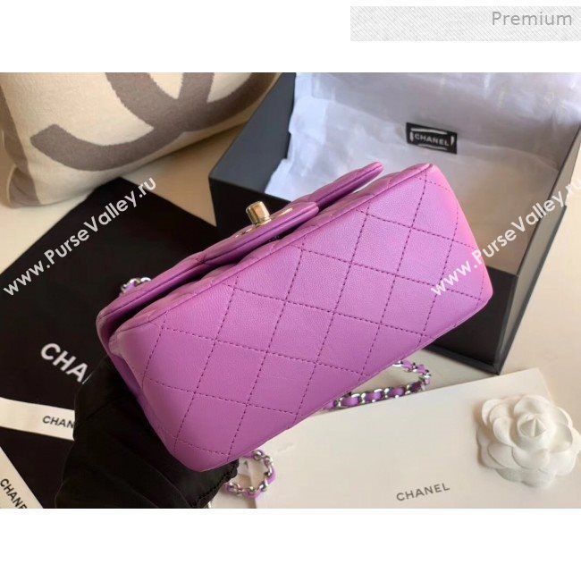 Chanel Quilted Lambskin Classic Mini Flap Bag Purple 2019 (XING-0011501)