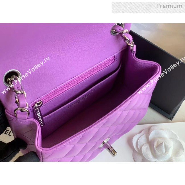 Chanel Quilted Lambskin Classic Mini Flap Bag Purple 2019 (XING-0011501)