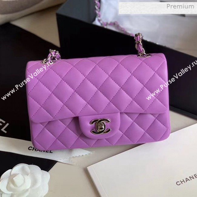 Chanel Quilted Lambskin Classic Small Flap Bag Purple 2019 (XING-0011502)