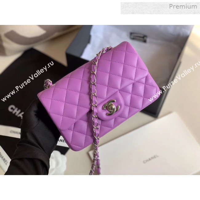 Chanel Quilted Lambskin Classic Small Flap Bag Purple 2019 (XING-0011502)