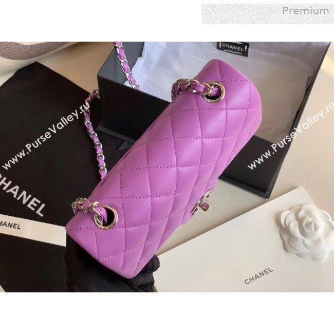 Chanel Quilted Lambskin Classic Small Flap Bag Purple 2019 (XING-0011502)