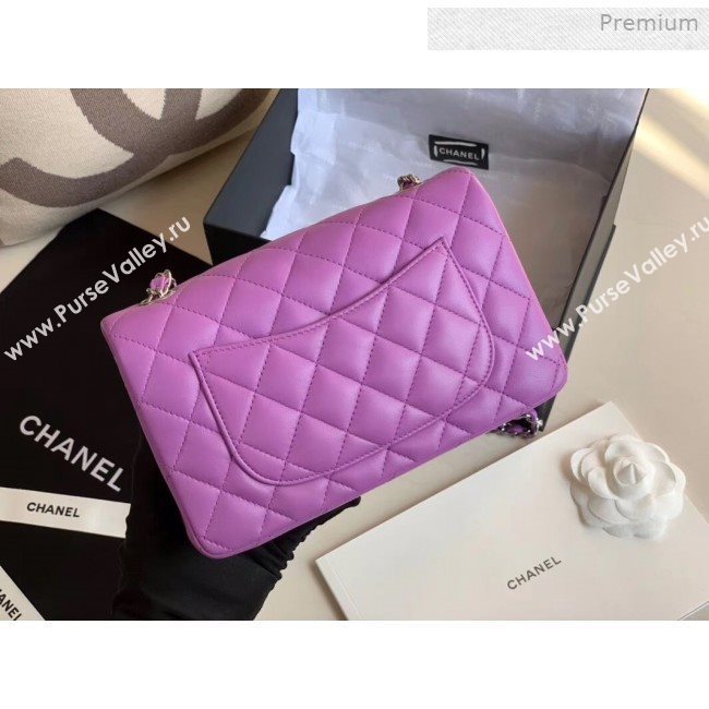 Chanel Quilted Lambskin Classic Small Flap Bag Purple 2019 (XING-0011502)