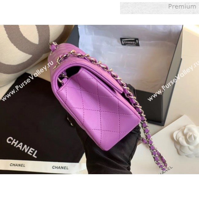 Chanel Quilted Lambskin Classic Small Flap Bag Purple 2019 (XING-0011502)