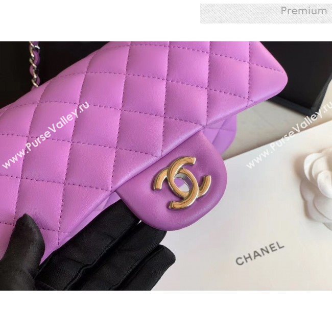 Chanel Quilted Lambskin Classic Small Flap Bag Purple 2019 (XING-0011502)