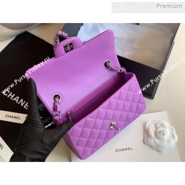 Chanel Quilted Lambskin Classic Small Flap Bag Purple 2019 (XING-0011502)