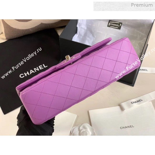 Chanel Quilted Lambskin Classic Medium Flap Bag Purple 2019 (XING-0011503)