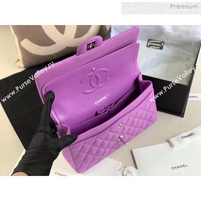 Chanel Quilted Lambskin Classic Medium Flap Bag Purple 2019 (XING-0011503)