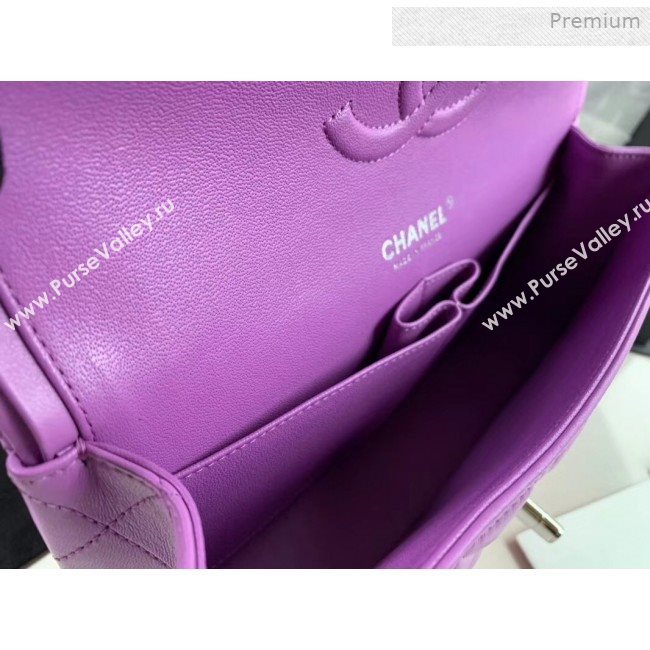 Chanel Quilted Lambskin Classic Medium Flap Bag Purple 2019 (XING-0011503)