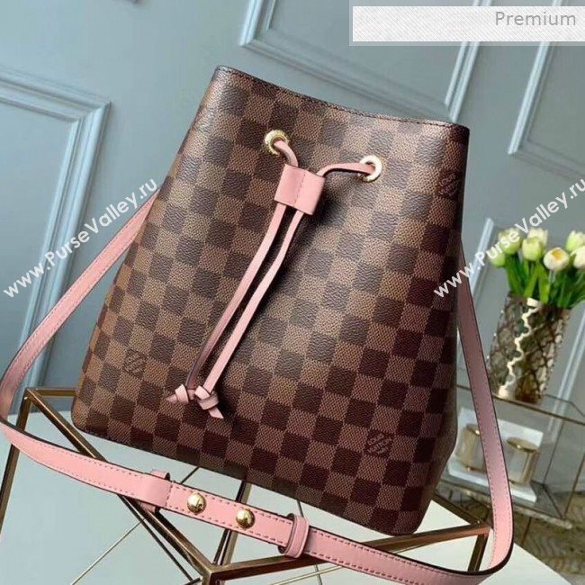 Louis Vuitton NéoNoé Damier Ebene Canvas Bucket Bag N40198 Pink 2019 (KI-0011505)