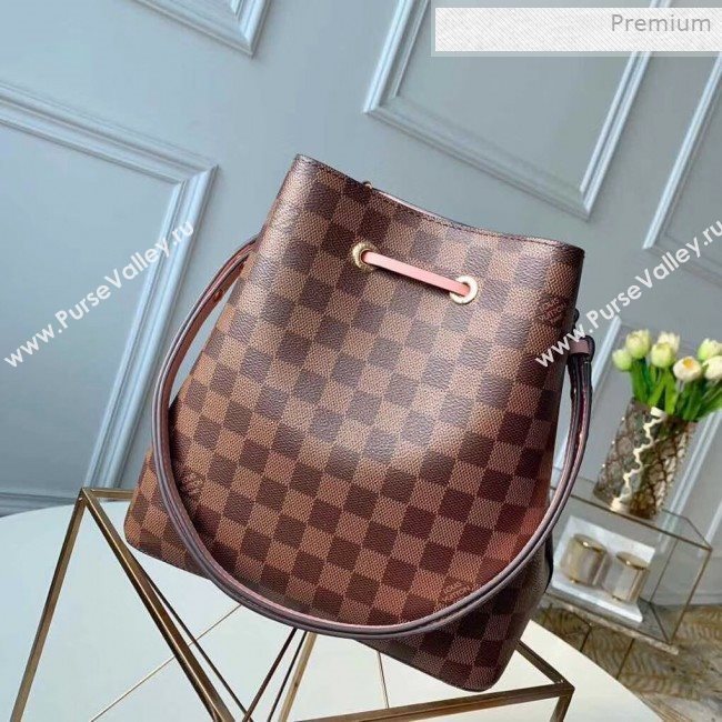 Louis Vuitton NéoNoé Damier Ebene Canvas Bucket Bag N40198 Pink 2019 (KI-0011505)