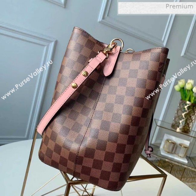 Louis Vuitton NéoNoé Damier Ebene Canvas Bucket Bag N40198 Pink 2019 (KI-0011505)