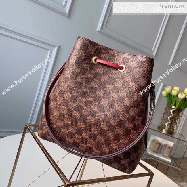 Louis Vuitton NéoNoé Damier Ebene Canvas Bucket Bag N40214 Red 2019 (KI-0011506)