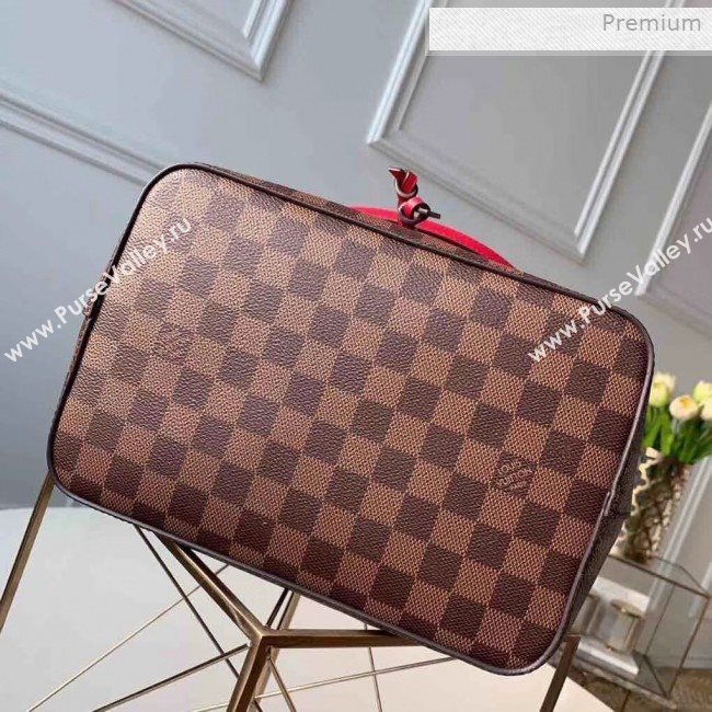 Louis Vuitton NéoNoé Damier Ebene Canvas Bucket Bag N40214 Red 2019 (KI-0011506)