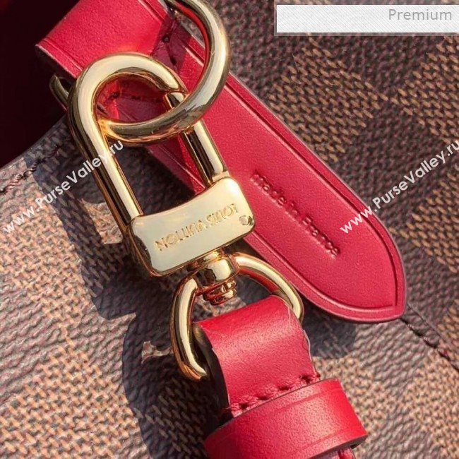 Louis Vuitton NéoNoé Damier Ebene Canvas Bucket Bag N40214 Red 2019 (KI-0011506)
