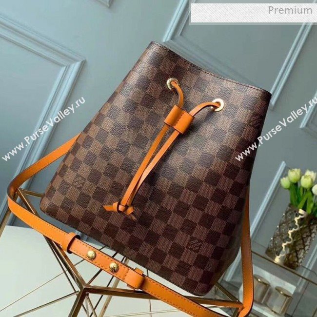 Louis Vuitton NéoNoé Damier Ebene Canvas Bucket Bag N40213 Yellow 2019 (KI-0011507)