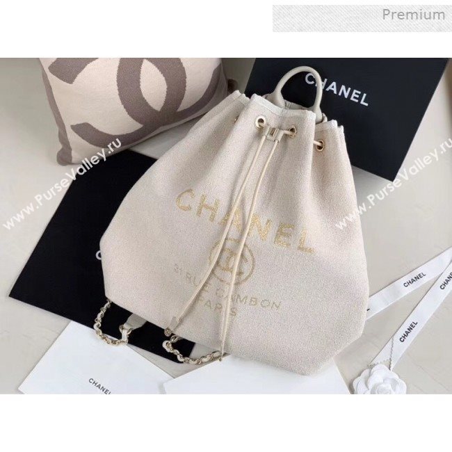 Chanel Cambo Canvas Backpack White 2019 (XING-0011301)