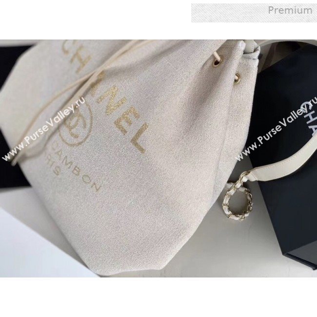 Chanel Cambo Canvas Backpack White 2019 (XING-0011301)