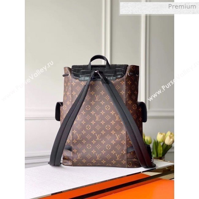 Louis Vuitton Mens Christopher PM Backpack in Monogram Canvas and Crocodile Leather M41379 2019 (KI-0011302)