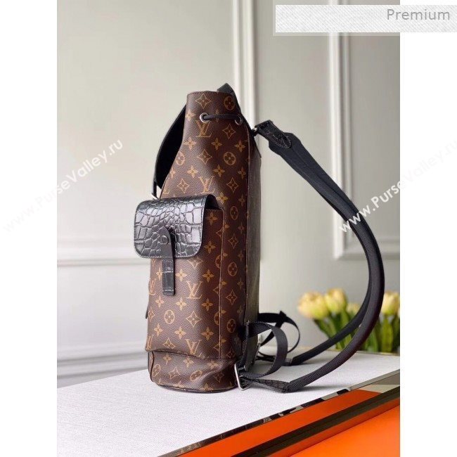 Louis Vuitton Mens Christopher PM Backpack in Monogram Canvas and Crocodile Leather M41379 2019 (KI-0011302)