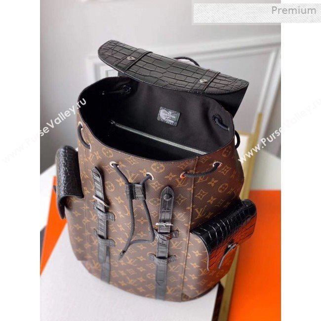 Louis Vuitton Mens Christopher PM Backpack in Monogram Canvas and Crocodile Leather M41379 2019 (KI-0011302)