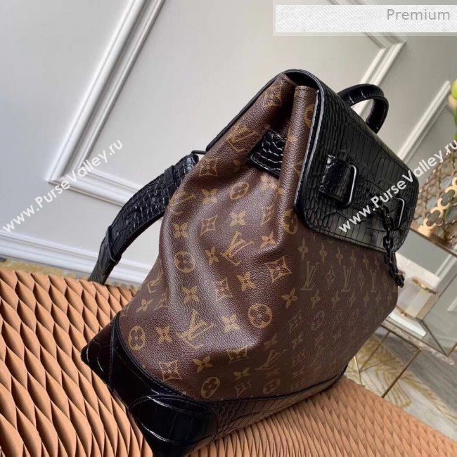 Louis Vuitton Mens Steamer PM Messenger Bag in Monogram Canvas and Crocodile Leather M44473 2019 (KI-0011303)