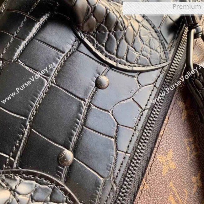 Louis Vuitton Mens Steamer PM Messenger Bag in Monogram Canvas and Crocodile Leather M44473 2019 (KI-0011303)