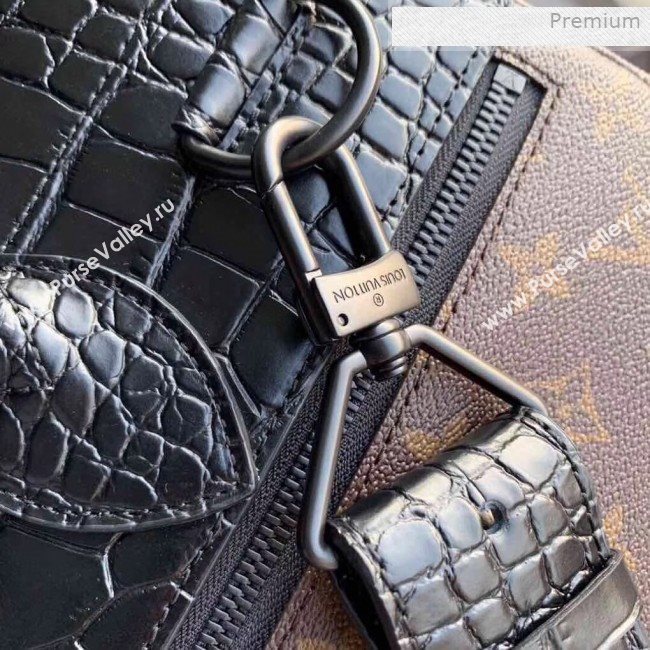 Louis Vuitton Mens Steamer PM Messenger Bag in Monogram Canvas and Crocodile Leather M44473 2019 (KI-0011303)